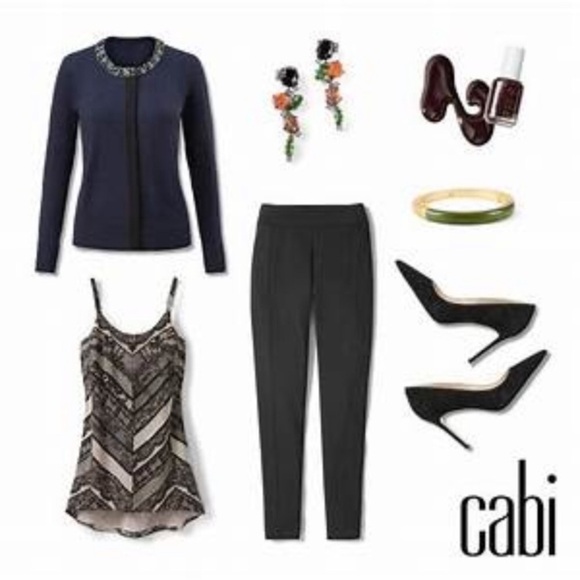 CAbi Style 3304 Midnight Blue Formal Round Neck Cardigan - Picture 3 of 13